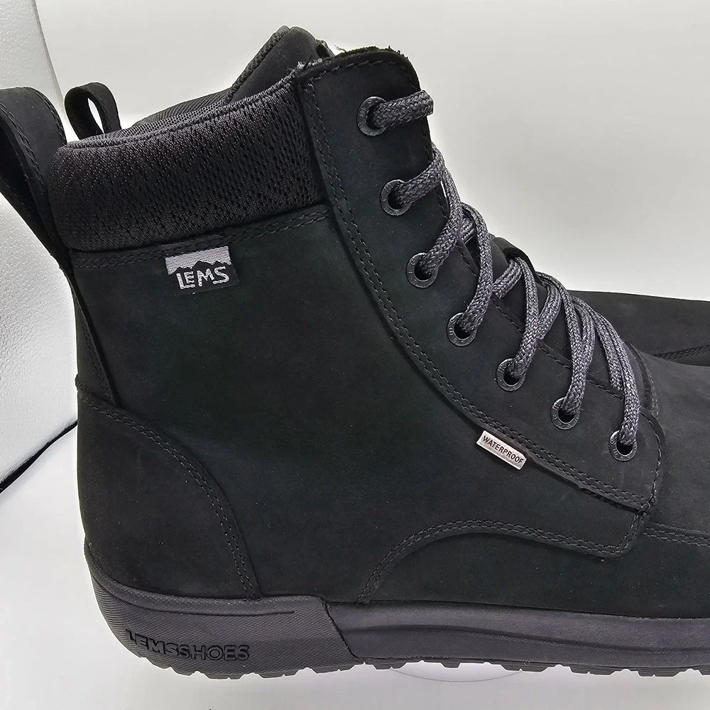 Lems Boulder Summit Boot Waterproof Men's  14 / Women's 15.5  Black (Coal)